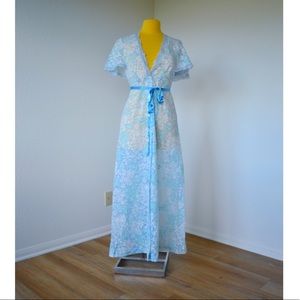 Vintage 70’s Sheer Floral Maxi Dress